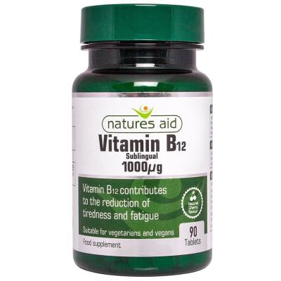 Vitamins & Supplements, Natures Aid Vitamin B12 1000I.U 90'S